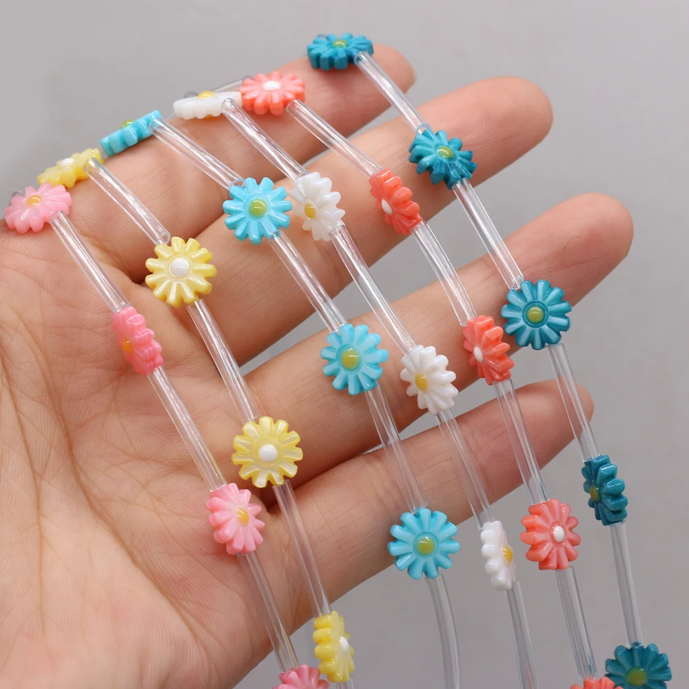 

Natural Shell Sunflower Beaded Plastic Chain DIY Exquisite Cute Bracelet Necklace Earring Jewelry Making Beads 12mm-15pcs/each