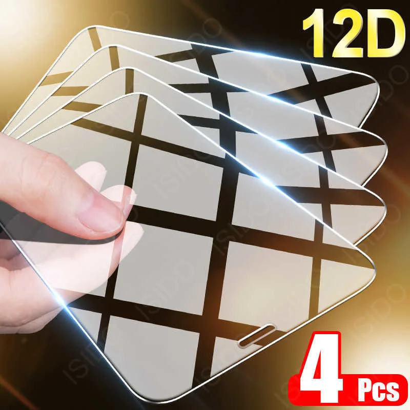 

4PCS Full Cover Protective Glass For iPhone 11 12 Pro MAX X XR XS Screen Protector For iPhone 7 8 6 6s SE Plus Tempered Glass