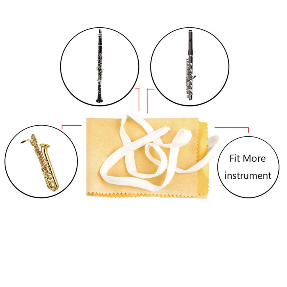 Woodwind Instruments Cleaning Cloth Inside Tube Cleaner for Clarinet Piccolo Flute Oboe Saxophone Maintenance Care Accessories