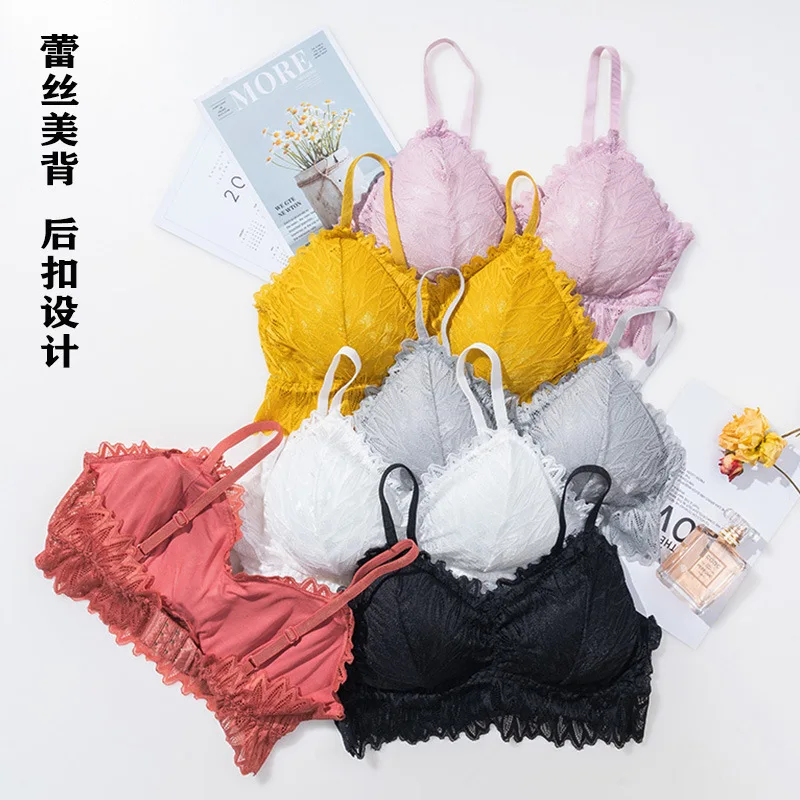 

3D Sexy back Lingerie Sport Bra Backless Strapless Top Bra Push Up Bralette Brassiere Women Underwear lace