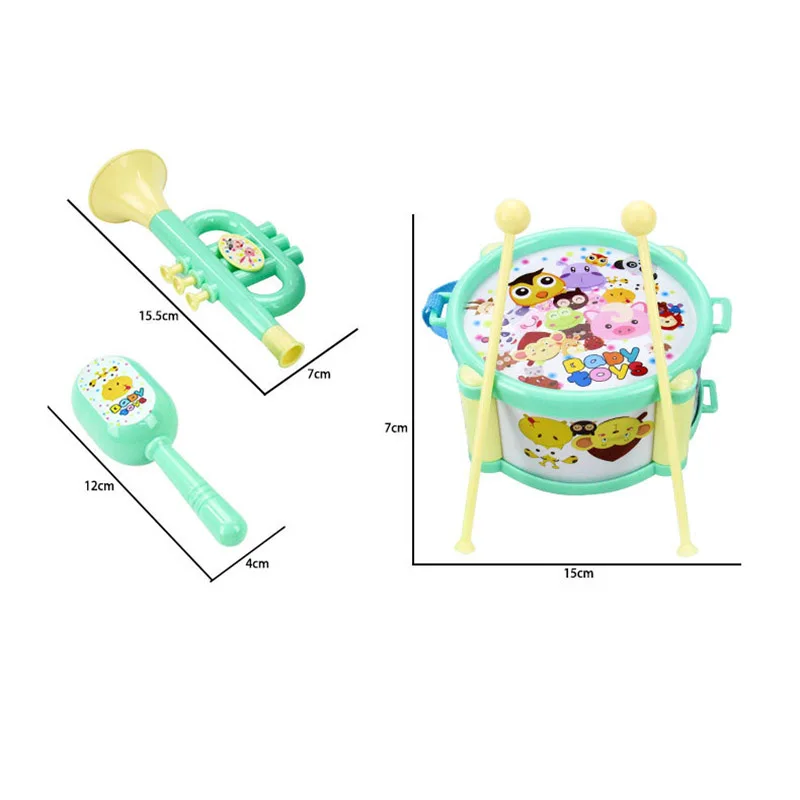 Набор разноцветных барабанов для джаза Мини Музыкальные инструменты