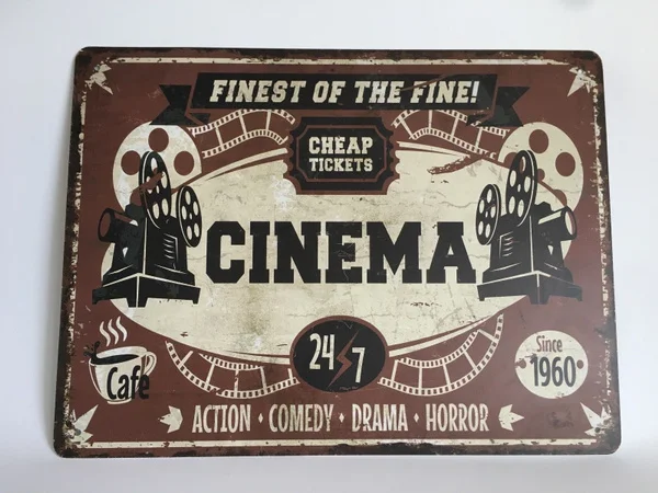 

Finest of the Fine Cinema Large Metal Tin Sign Poster Retro Plaque Vintage