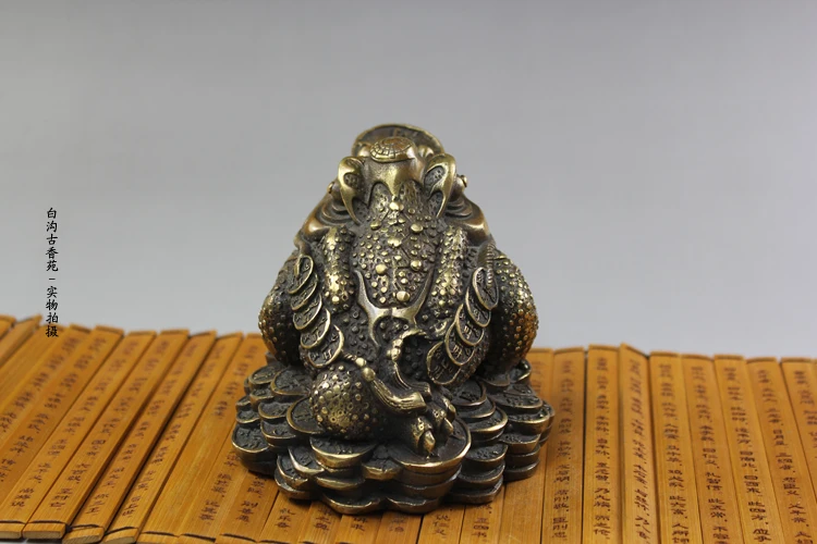 Античная латунь медь Жаба счастливая конфета украшения коллекционный магазин