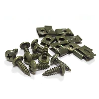 10pcs car motorcycle scooter atv moped e bike plastic cover metal retainer u type clips self tapping screws m4 m5