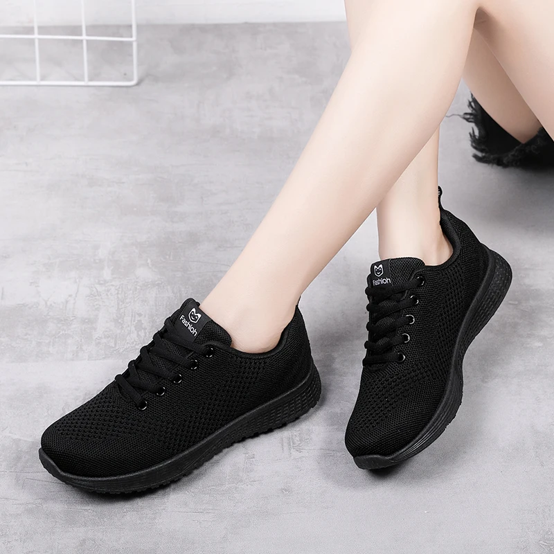 

Women Casual Shoes Fashion Breathable Women Sneakers Walking Mesh Lace Up Flat Shoes Sneakers Women Tenis Feminino Gym Shoes