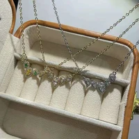funmode luxury design multicolor cubic zircon necklace for women party accessories jewelry parures bijoux wholesale fn264