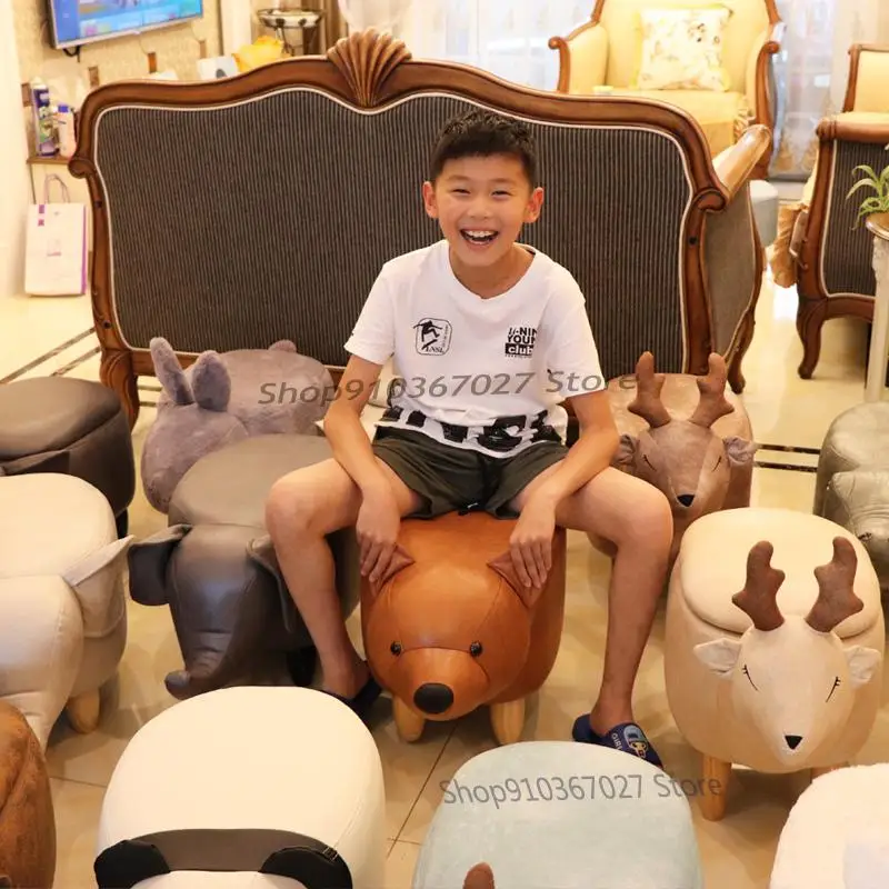 Креативный сменный стул для обуви домашний в виде свиньи ног из массива дерева