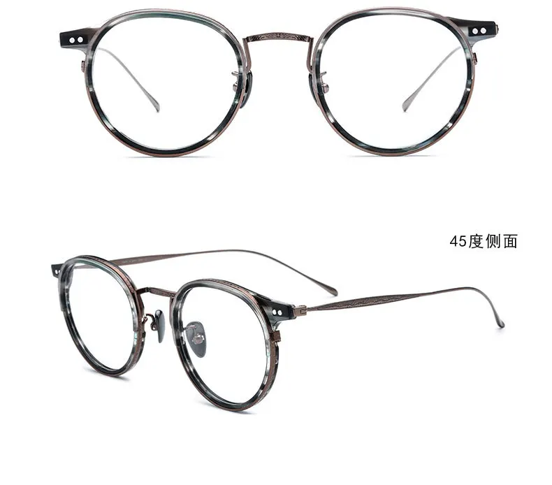 

Belight Optical Men Women Italy Acetate with Titanium Retro Vintage Prescription Eyeglasses Optical Spectacle Frame Eyewear 1850