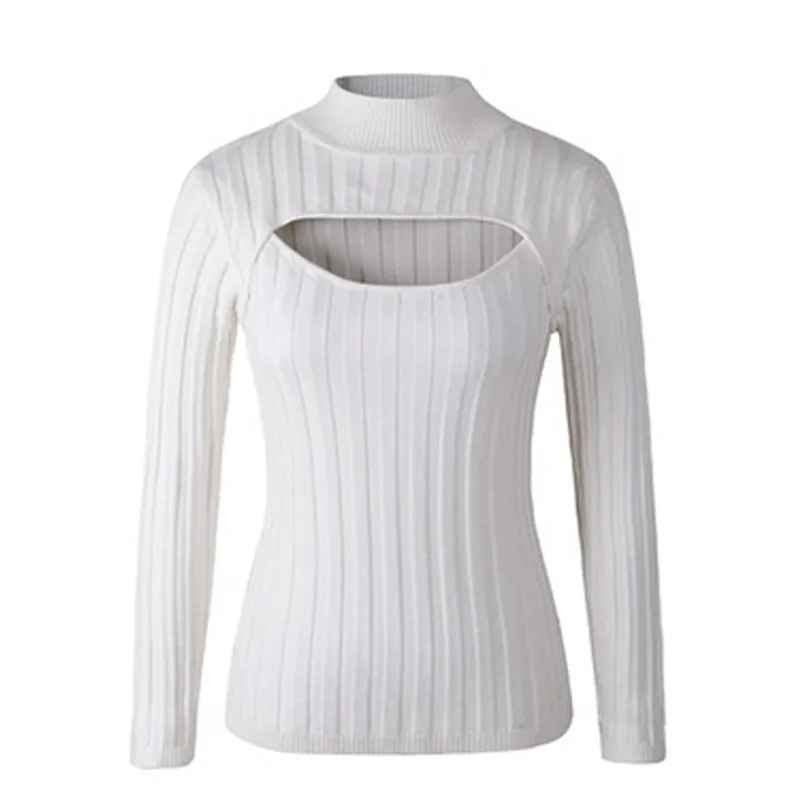 

Open Chest Sweater 2022 Women Pullovers Female Solid Knit Pullover Sexy Tight Spring Autumn Winter Low-cut Sweaters