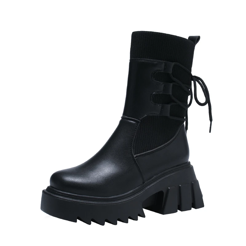 

Женские ботильоны на платформе, черные ботинки на массивной танкетке, гладиаторы, зимний сезон 2021