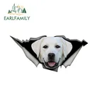 EARLFAMILY 13 см x 6 см белый Лабрадор Автомобильная наклейка рваная металлическая наклейка Светоотражающая наклейка s Водонепроницаемый 3D автомобильный Стайлинг белые лабораторные наклейки
