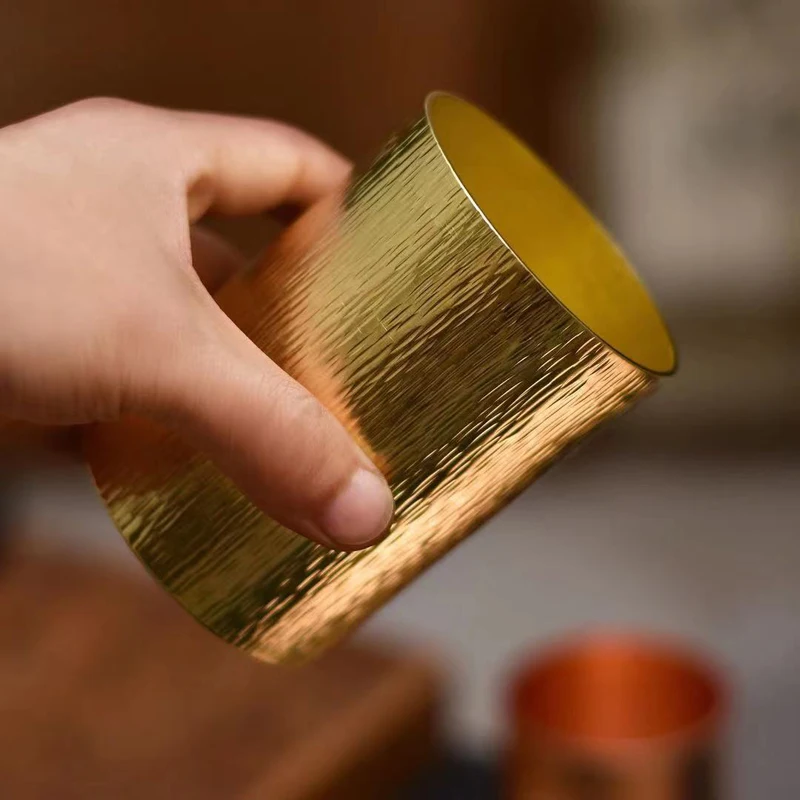 Толстый кружка из чистой меди дозатор кофейного порошка чашки ручной работы