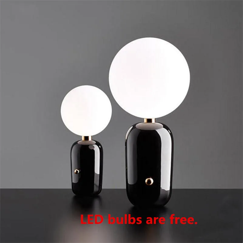 

Glass Ball Table Lamp Abajur Lampara LED Escritorio E27 Luminaria de Mesa Tafellamp Bedside Reading Night Light Nordic Desk Lamp