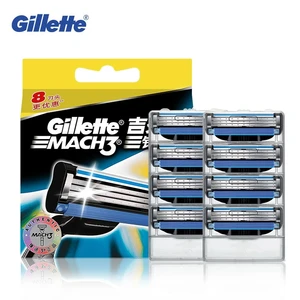 Подлинная Gillette Mach 3 для Бритья Лезвия Для Мужчин Марка Лезвия Для Бритья С 8 Лезвия