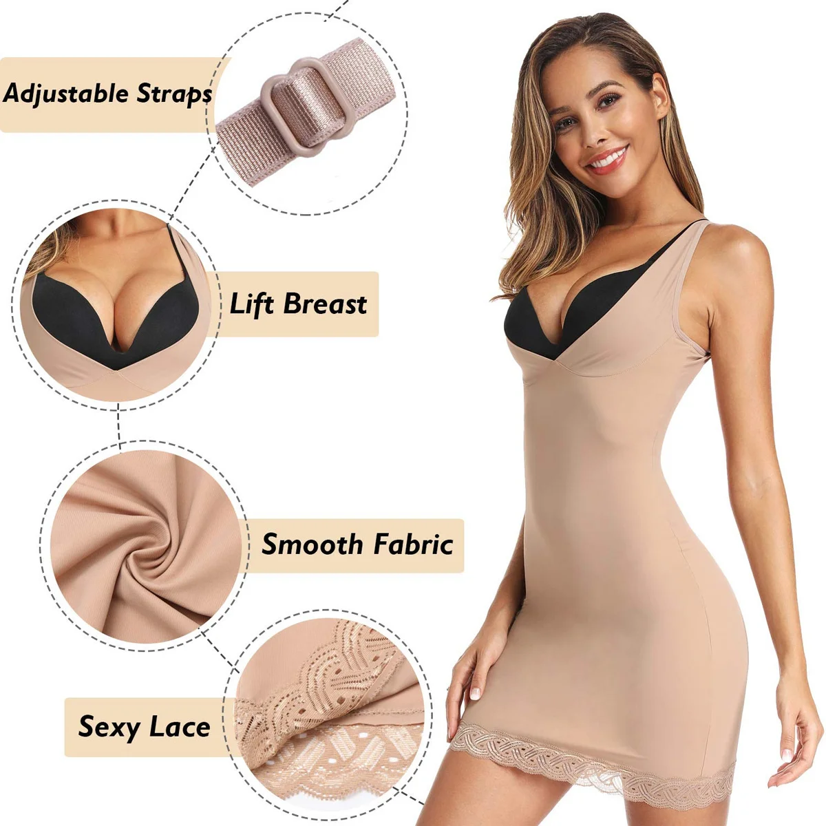 Корректирующее белье для похудения облегающее платье боди талии тренажер