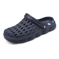 2021 new fashion sandals men clogs slippers soft bottom beach jelly clogs male comfy breathable water garden ankle wrap sandals