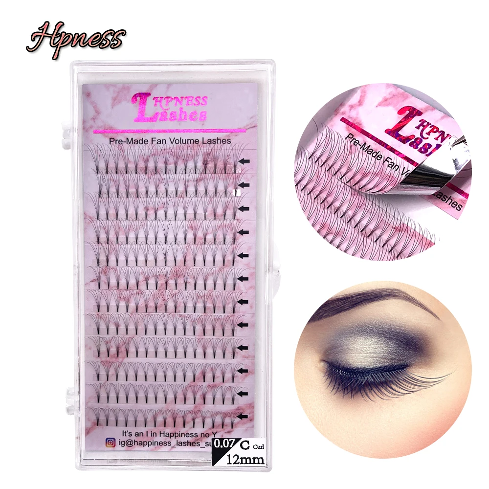 

Premade Wide Fans 3d/4d/5d Short Stem Russian Volume Professional Eyelash Extensions Faux Mink Eye Lashes 100% Hand-made Salon