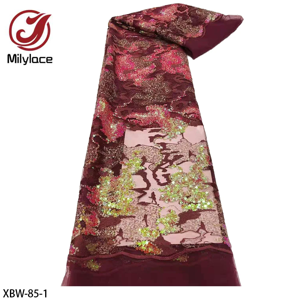 

Африканская кружевная ткань, новейший тюль, сетчатая кружевная ткань с блестками, Высококачественная нигерийская кружевная ткань для вече...