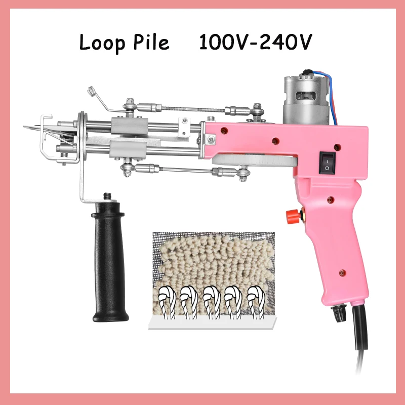 Loop Pile 100V-240V Electric Tufting Machine Carpet Weaving Gun Manual Industrial Grade Hand Rug Making Tools US/EU/UK Plug enlarge