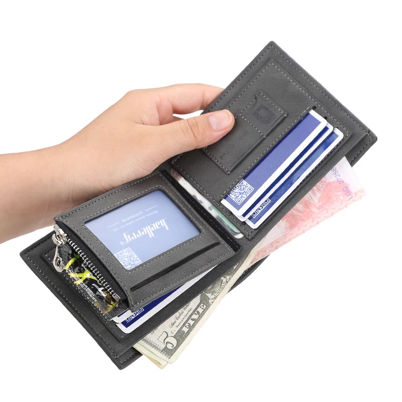 

2021 Men's Leather Wallet Card Holder Short Wallets Coin Purse Multi-Card Slot Money Bag Top Quality PU Leather Wallets For Man