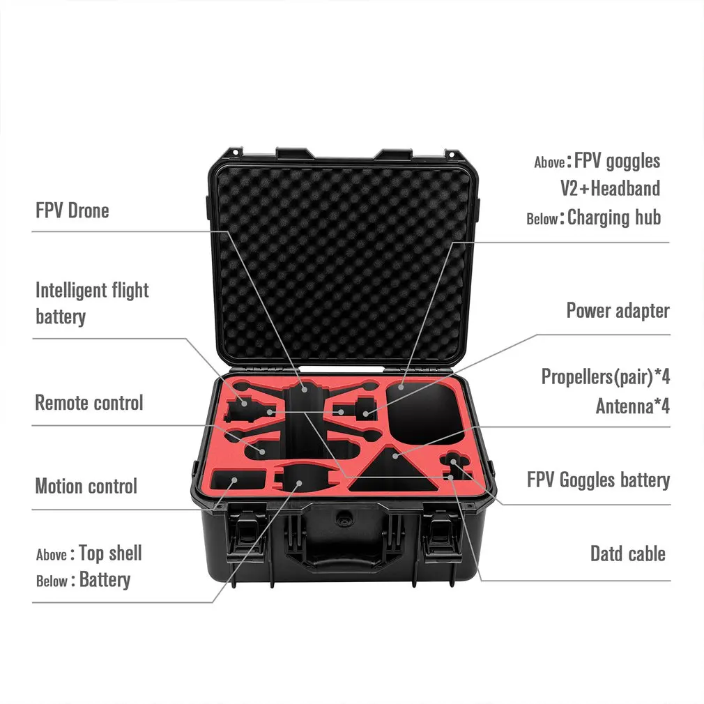 

For DJI FPV Traversing Machine Accommodating Wterproof Explosion-proof Safety Box Portable Suitcase FPV Drone Accesorprotection