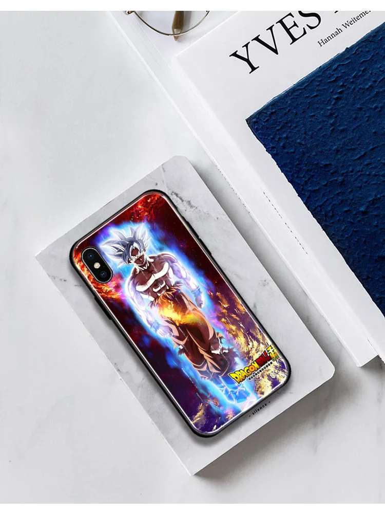 Goku ультра инстинкт Драконий жемчуг стеклянный Мягкий силиконовый чехол для телефона чехол для iPhone 6 6s 7 8 Plus X XR XS 11 Pro MAX