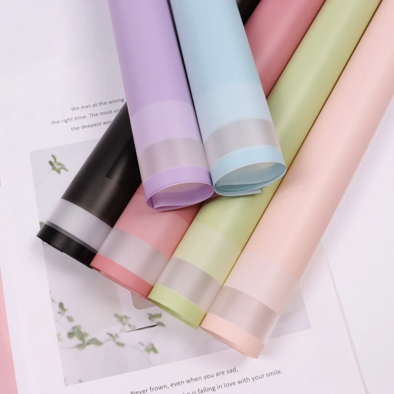 

Light Elegant Paper Flower Gift Wrapping Paper 58*58cm High Transparent Waterproof Bouquet Paper Packaging Paper for Business