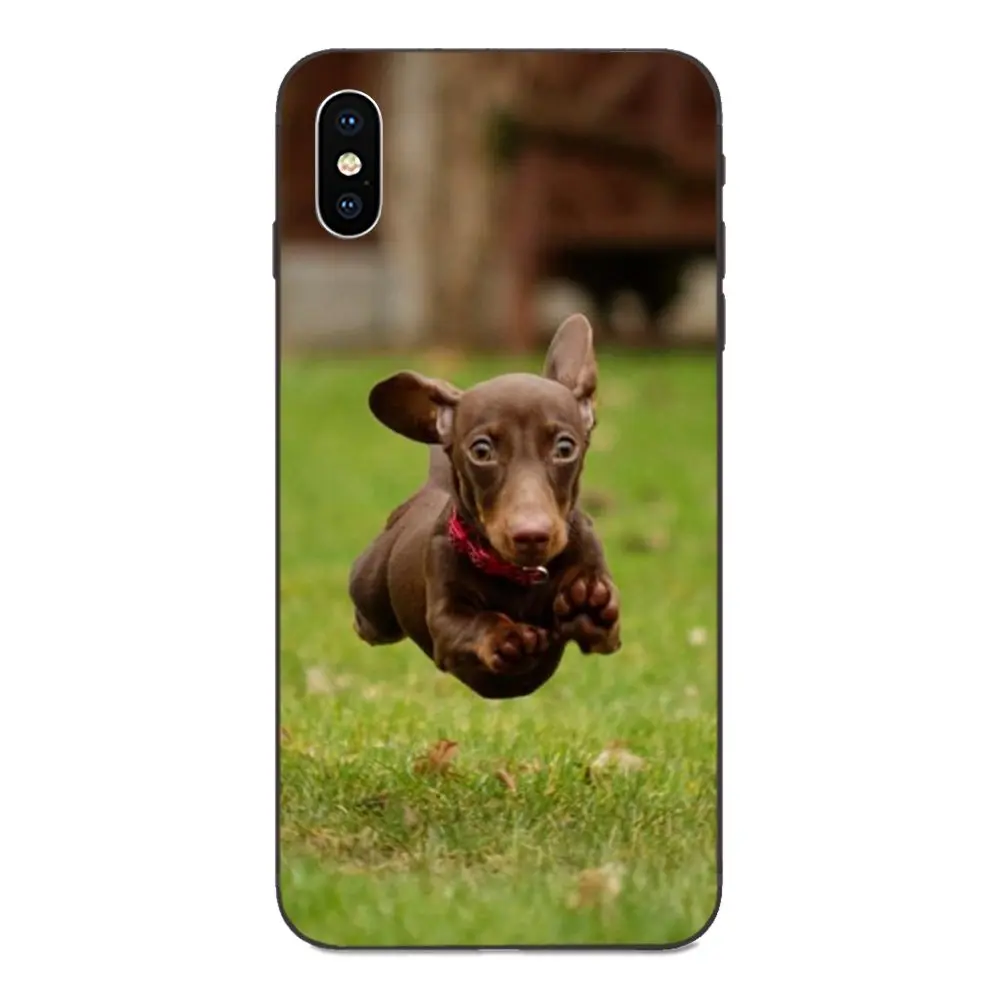 For Xiaomi Redmi Note 3 3S 4 4A 4X 5 5A 6 6A 7 7A K20 Plus Pro S2 Y2 Y3 Soft TPU Mobile Pouch Dachshund Silhouette Dog |