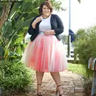 Зимняя пышная плиссированная юбка-пачка принцессы для девочек, размера плюс розового цвета