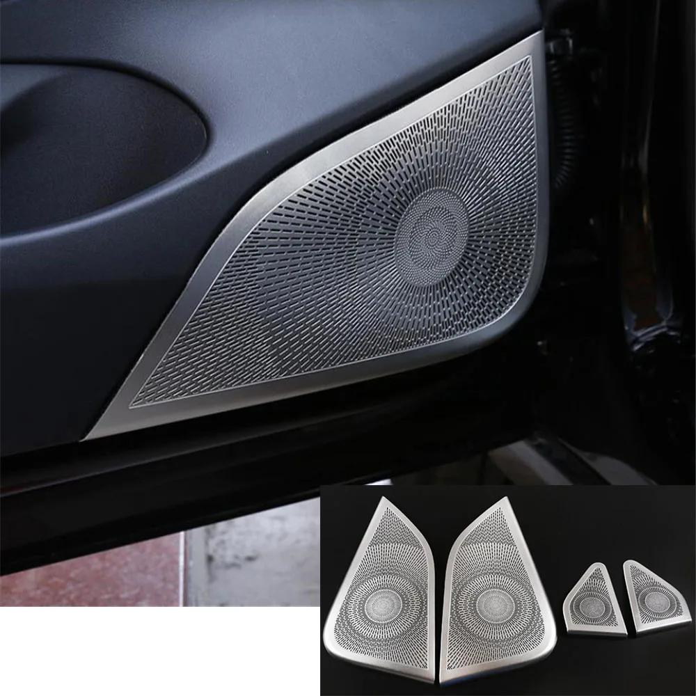 

Stainless Steel Silver Door Speaker Network Cover Decoration Trim Fit For Tesla Model 3 2019 2020 Interior Car Accessories