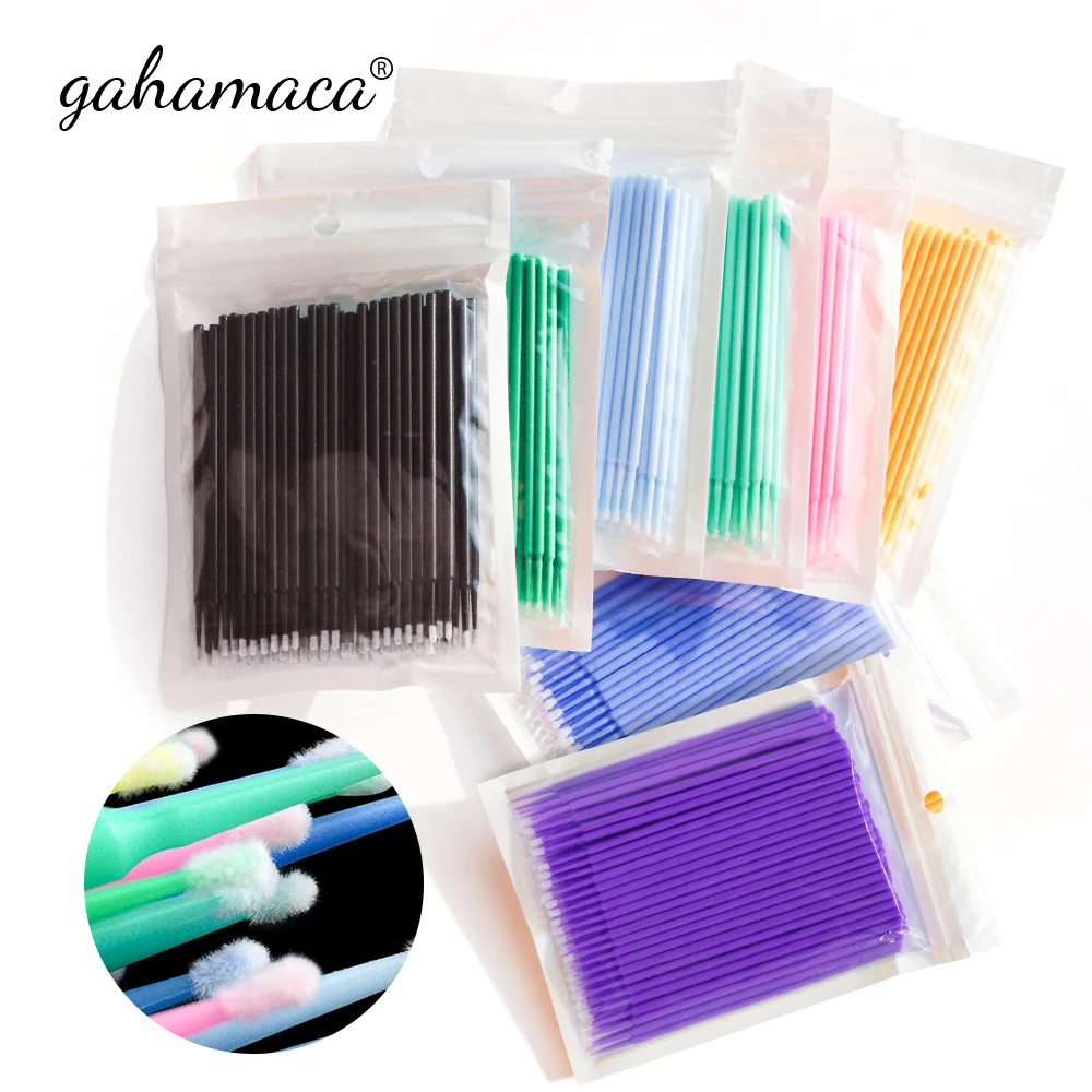 

100Pcs/bag Disposable MicroBrush Eyelashes Extension Individual Lash Removing Swab Micro Brush For Eyelash Extension Tools