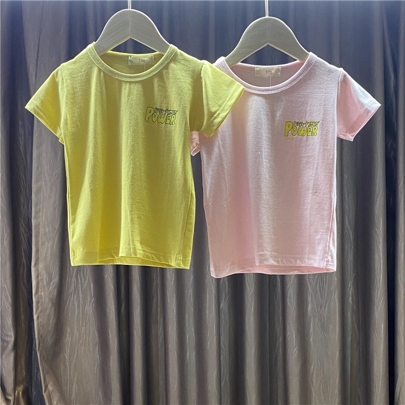 

Summer Cotton Cartoon Boys Clothes Casual Basic Solid Color Printed Toddler Girl Clothes Graphic T Shirts Unisex Kids Clothes