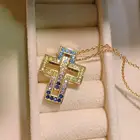 HIBRIDE Новая мода AAA кубический цирконий ожерелье подвески для женщин геометрическая форма свадебные аксессуары для вечеринки P59