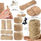 1-14 мм Натуральная винтажная джутовая веревка, шнур, веревка для кошек, Когтеточка для домашних животных, поделки ручной работы, подарочная упаковка, украшение для садоводства и свадьбы