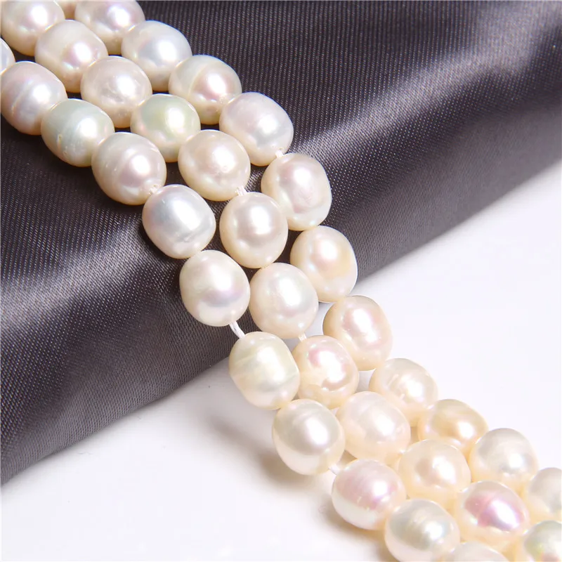 7-8 мм натуральный белый гладкий Пресноводный Жемчуг Бусы для женщин изготовление