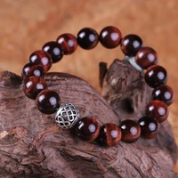 men beads bracelets 10 mm tiger eye tibetan charm elastic bracelets yoga mala bracelets femme natural stone jewelry