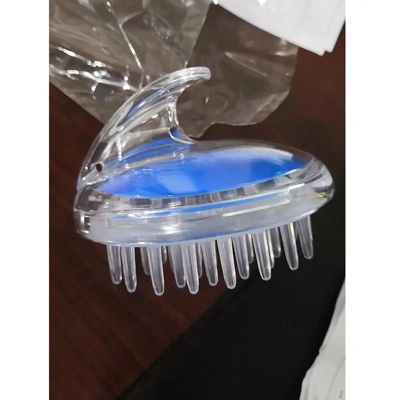 as shown Силиконовый массажер для головы, шампунь, щетка для массажа головы, гребень для мытья волос, щетка для душа, для ванны, спа, Массажная щетка для похудения - Цвет: as shown