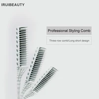 professional heat comb 3 row teeth teasing comb detangling brush rat tail comb adding volume back coming combs