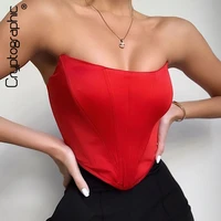 womens wear 2022 sleeveless shoulder off velvet fashion sexy corset crop top vest womens underwear backless corset top solid