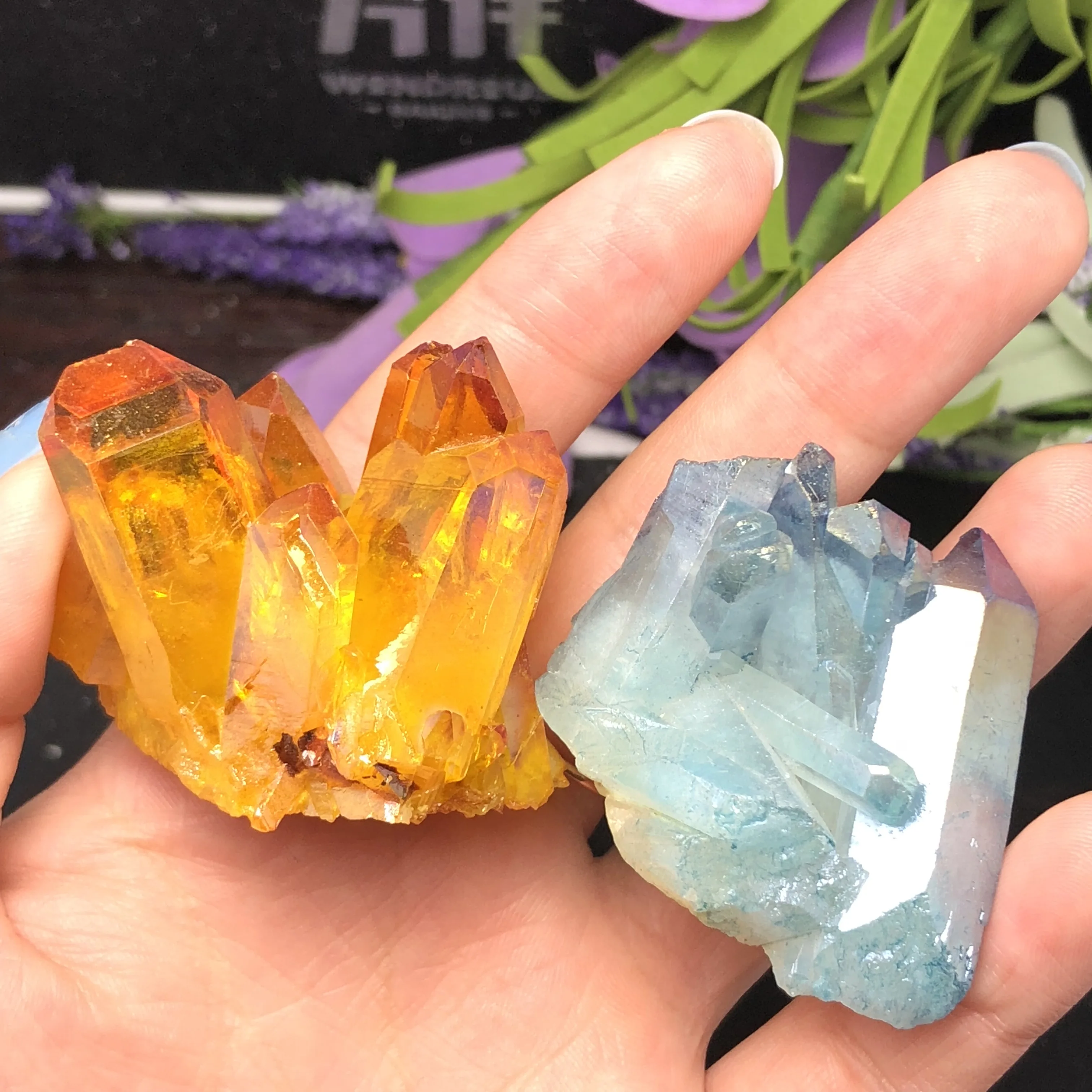 2 шт. натуральные кристаллические кластеры цветов Кристальные минеральные чакры