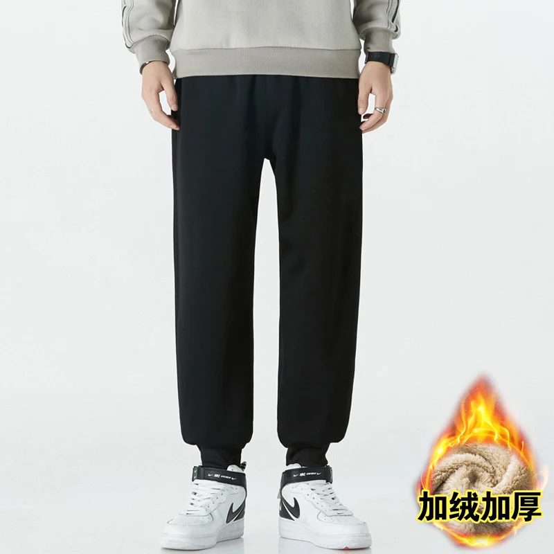 

Зимние брюки из овечьей шерсти мужские повседневные брюки свободные универсальные флисовые брюки