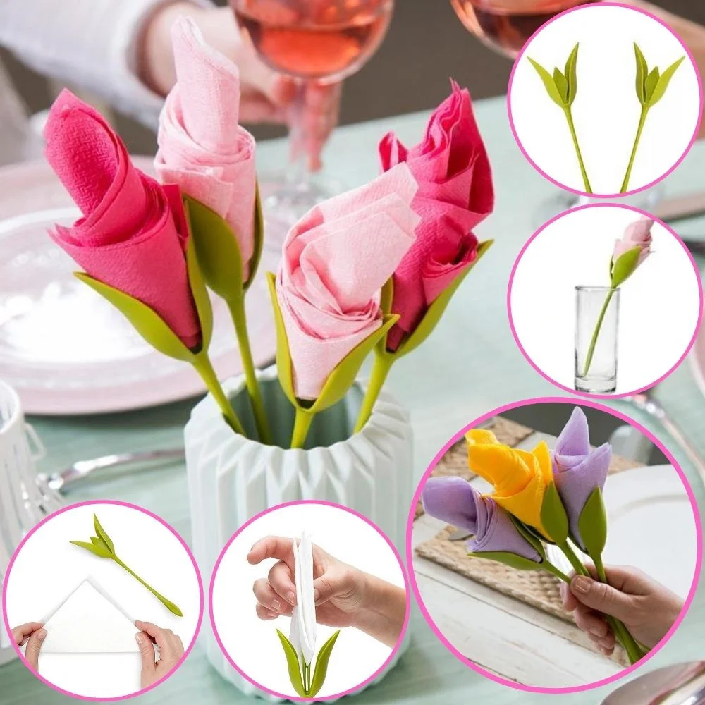 

4/8pcs Napkin Holder Household Gathering Paper Towel Holder Tool Roll Flower Serviette Holder Decoration Table Arrangements