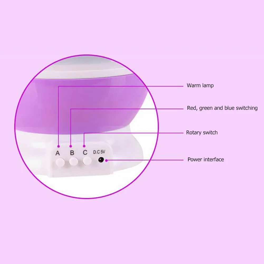 

1W USB Rotating LED Projection Lamp Star Moon Night Light Bedroom Decorative Lamps For Children Kids Baby Christmas Gift