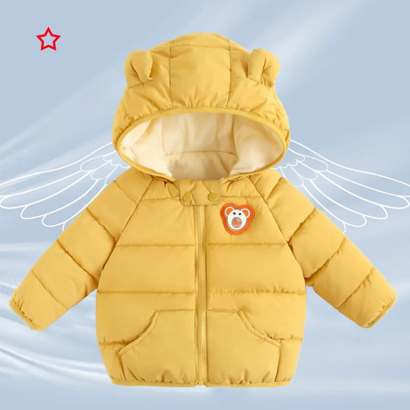 

2021 New Boys' And Girls' Clothes Children's Cotton Padded Jacket Plush Thickened Cotton Padded Jacket Hooded Jacket