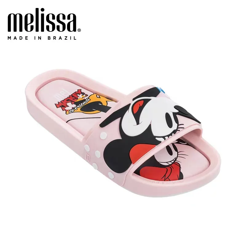Melissa/Новинка 2020 года Женские шлепанцы Летние пляжные с Микки Маусом на плоской