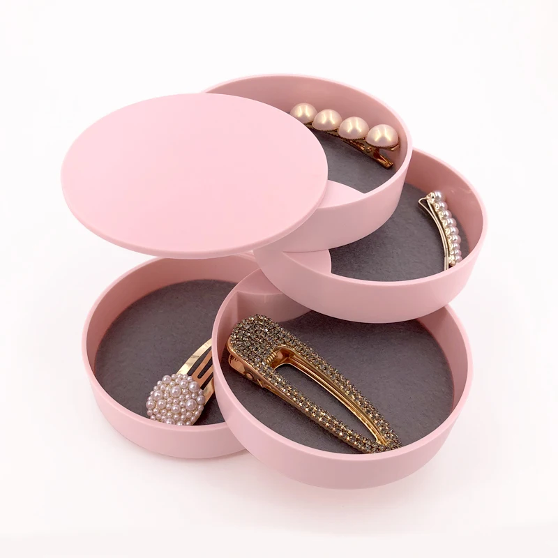 Пластиковая шкатулка для хранения ювелирных изделий женский настольный 4-х