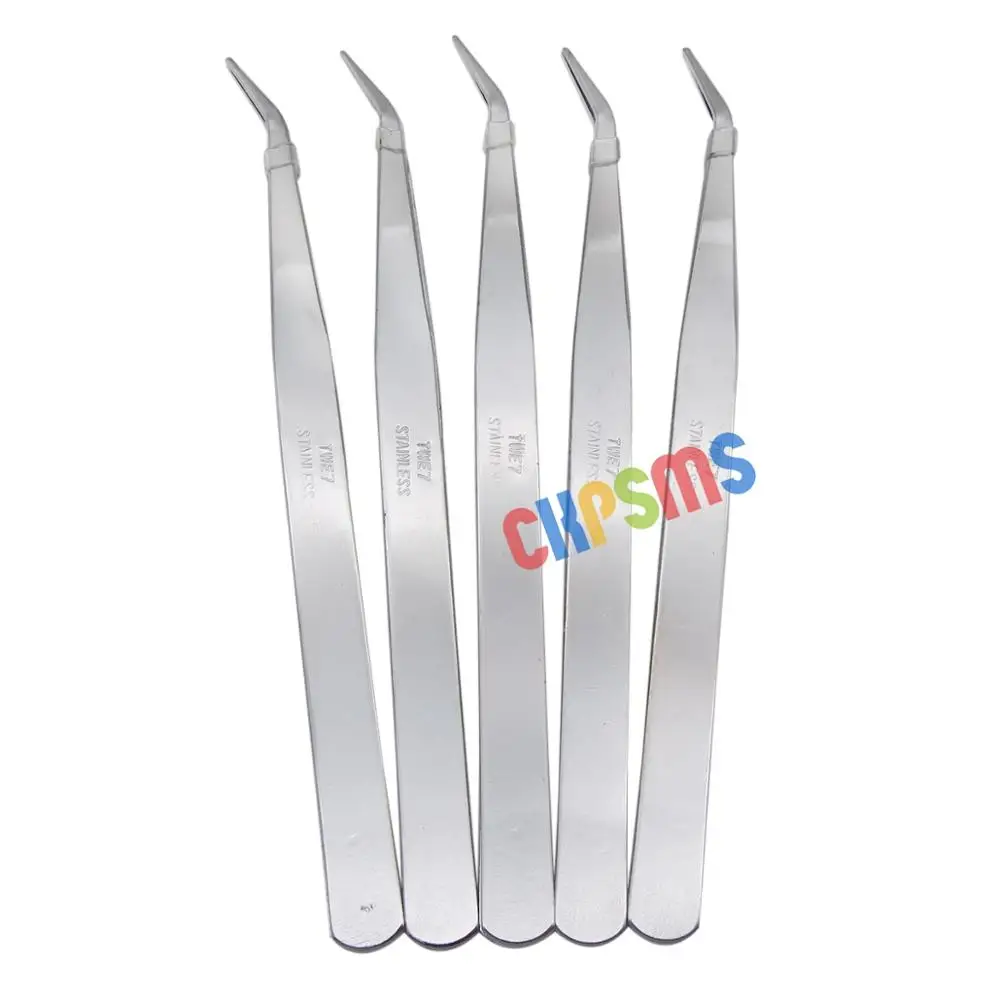

BRAND NEW 5 TWEEZERS STAINLESS STEEL 6" LONG # TWE7