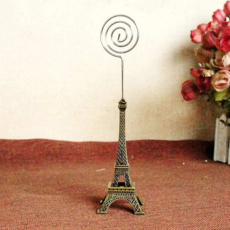 

Eiffel Tower Base Place Card Holders Metal Table Memo Note Clip Number Photo Holder Table Pictures Stand