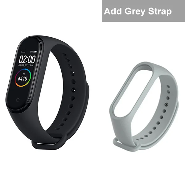 add grey strap Глобальная версия Xiaomi mi группа 4 смарт-браслет 6-axis Сенсор активно-матричные осид, Экран Bluetooth 5,0 Водонепроницаемый монитор сердечного ритма mi Группа 4 - Цвет: add grey strap
