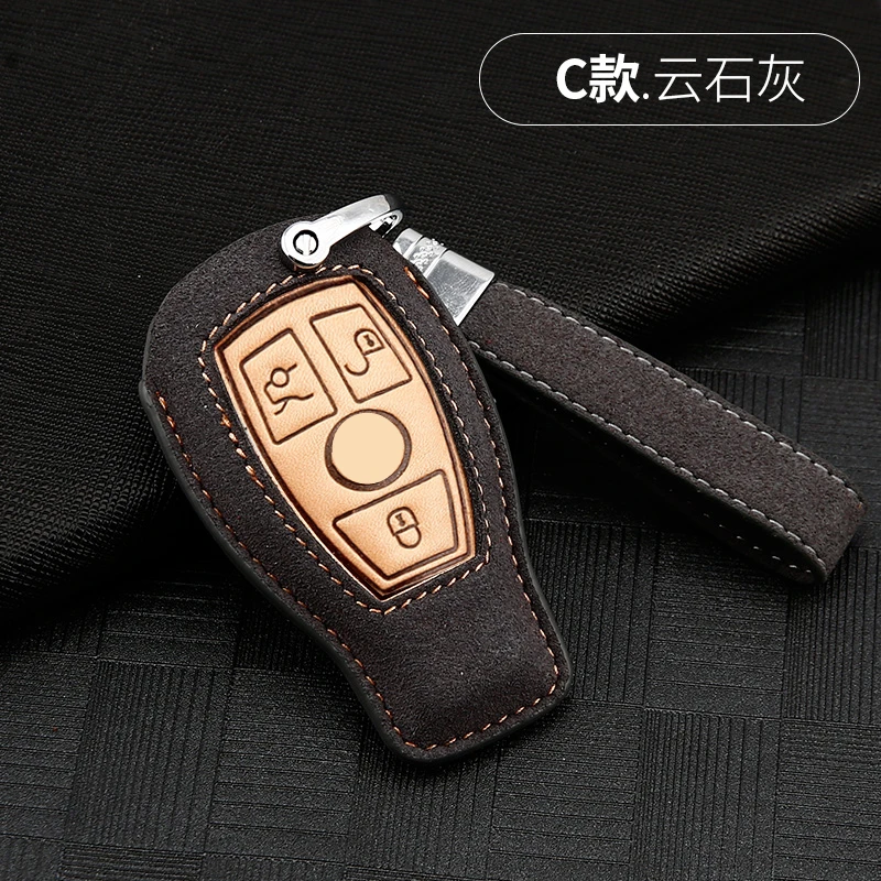 

Key cover leather Car Key Case For Mercedes Benz W203 W210 W211 W124 W202 W204 W212 W176 AMG Accessories Keychain Holder Keyring